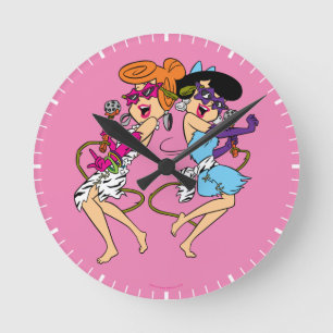 Horloge Ronde The Flintstones   Wilma & Betty Rock Stars