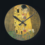 Horloge Ronde The Kiss - Gustav Klimt<br><div class="desc">This is a vintage painting titled "The Kiss" by Gustav Klimt.</div>