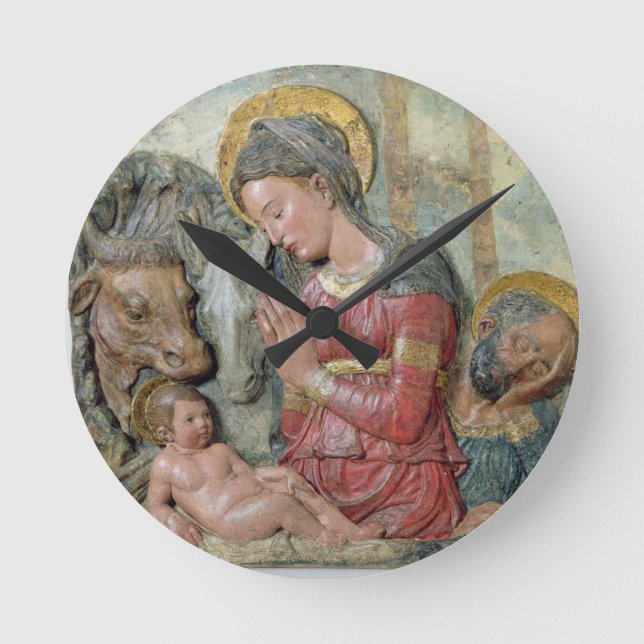 Horloge Ronde The Nativity, c.1460 (painted terracotta) (Recto)