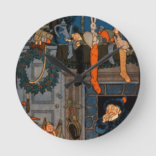 Horloge Ronde The Night Before Christmas, by Denlow, 1903 (colou