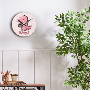 Horloge Ronde Thé-Rex sucré personnalisable Dinosaur Animal Pun
