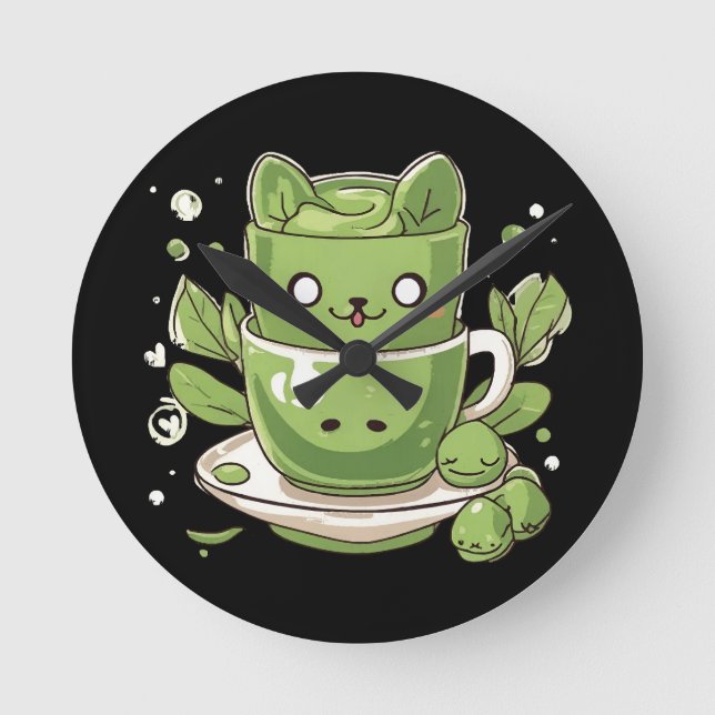 Horloge Ronde thé vert matcha (Recto)