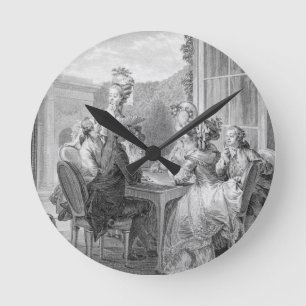 Horloge Ronde The Whist Party, 1783, gravée par Jean Dambrun
