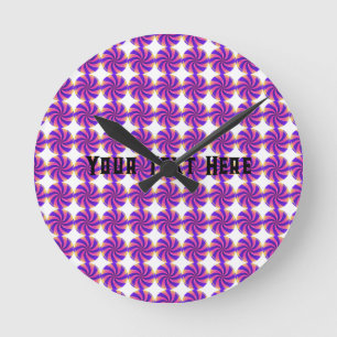 Horloge Ronde Thème de bonbons personnalisé Votre texte Décorati