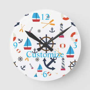 Horloge Ronde Thème nautique Thunder_Cove