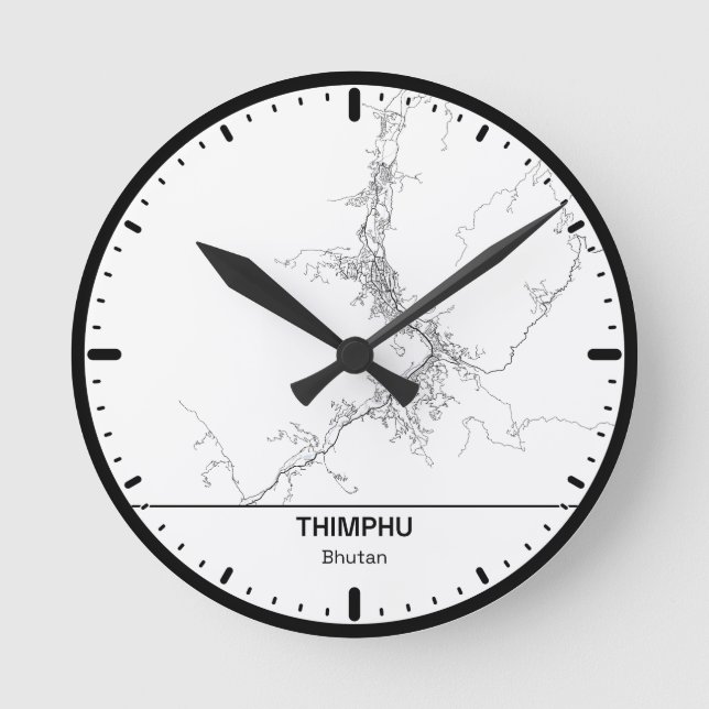 Horloge Ronde Thimphu Clock City Line Art (Recto)