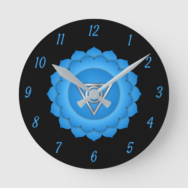 Horloge Ronde Throat bleu Chakra Chi Zen Yoga Spirituel (Recto)