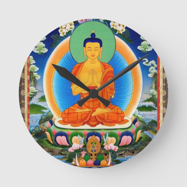 Horloge Ronde Tibetan Thangka Prabhutaratna Bouddha (Recto)