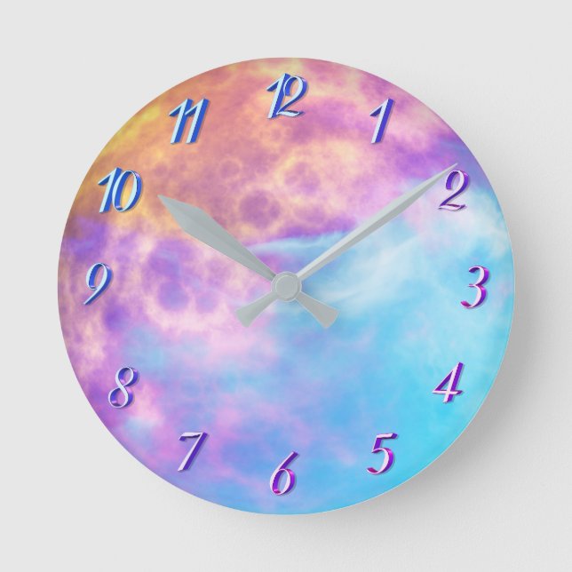 Horloge Ronde Tie teinture lune (Recto)