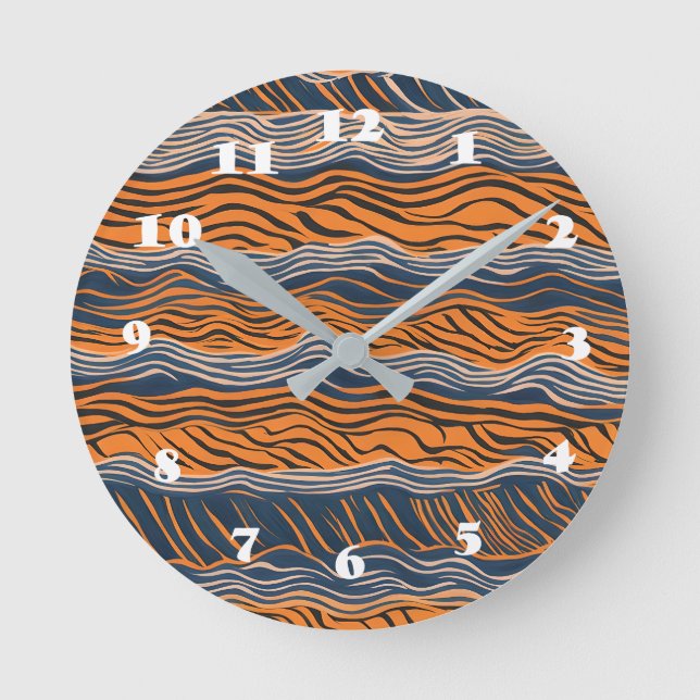 Horloge Ronde Tiger Stripes Design inspiré de la peau (Recto)
