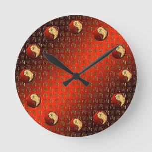 Horloge Ronde Tigre de Feu