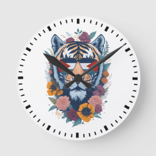 Horloge Ronde Tigre palestinien - DRApeau de la Palestine