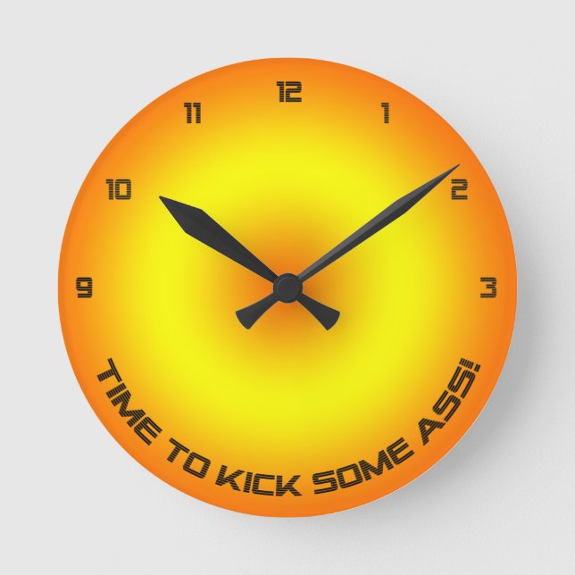 Horloge Ronde Time To Kick... Wall Clock (Recto)