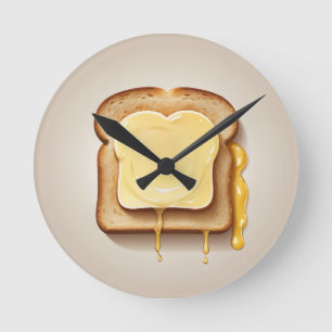 Horloge Ronde Toast avec beurre qui fond
