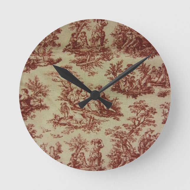 Horloge Ronde Toile rose (Recto)