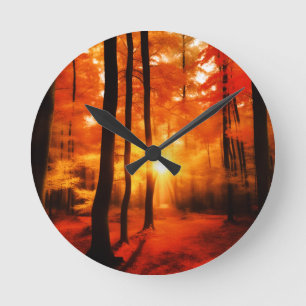 Horloge Ronde Tomber dans les bois d'arrière-pays