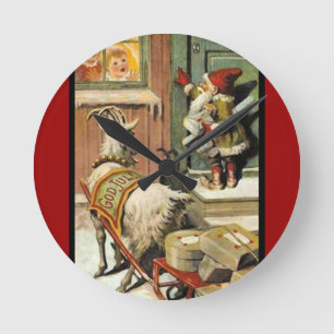 Horloge Ronde Tomte Nisse, aka père noël