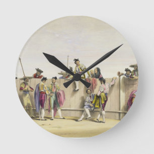 Horloge Ronde Toreros reposant entre les taureaux, 1865 (couleur
