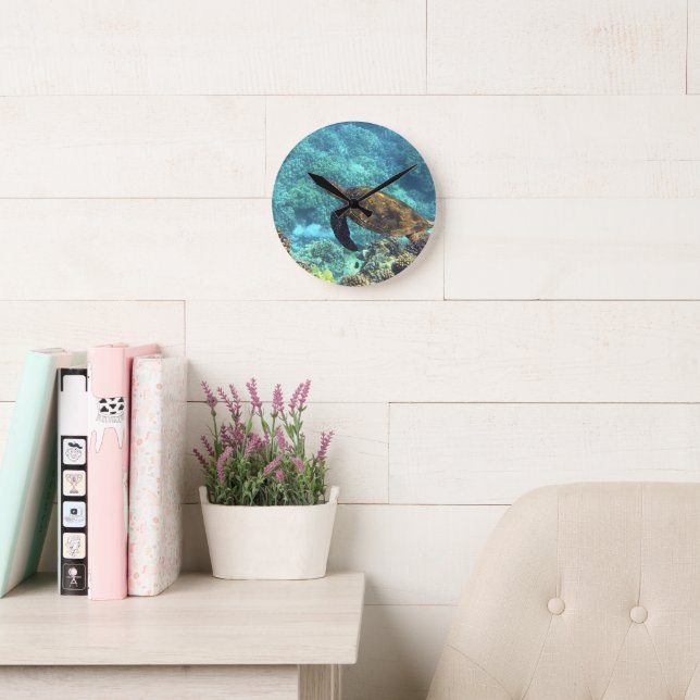 Horloge Ronde tortue de mer (Salle de lecture)