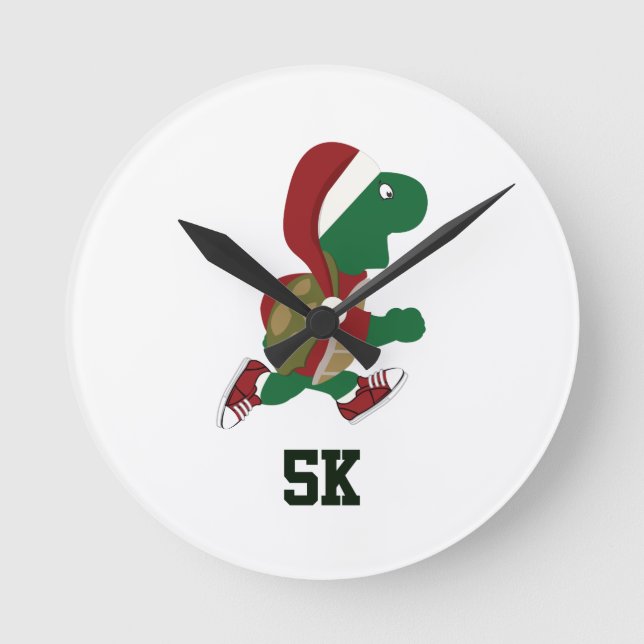 Horloge Ronde Tortue de Noël 5K (Recto)