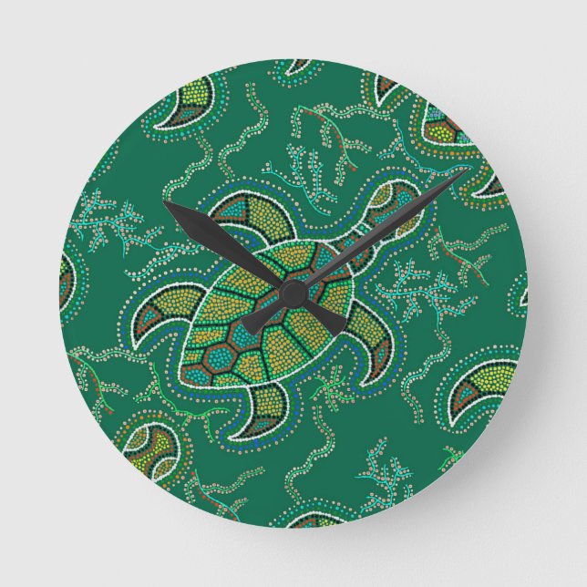Horloge Ronde Tortue des Caraïbes (Recto)