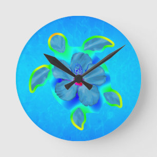Horloge Ronde Tortue et ketmie tropicales de Honu