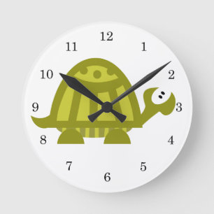 Horloge Ronde Tortue verte