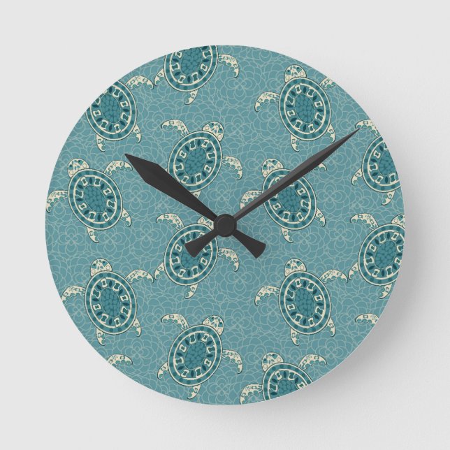 Horloge Ronde tortues arrière - plan (Recto)