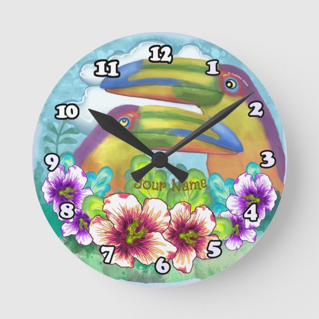 Horloge Ronde Toucan Lovers (Recto)