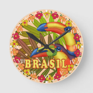 Horloge Ronde Toucans du Brésil