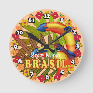 Horloge Ronde Toucans du Brésil