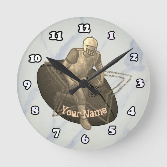 Horloge Ronde Touchdown de football (Recto)
