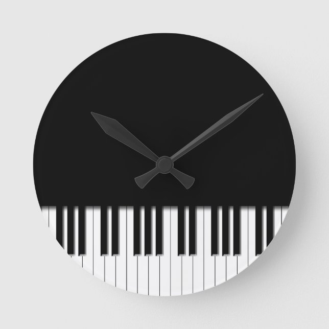 Horloge Ronde Touches de clavier de piano (Recto)