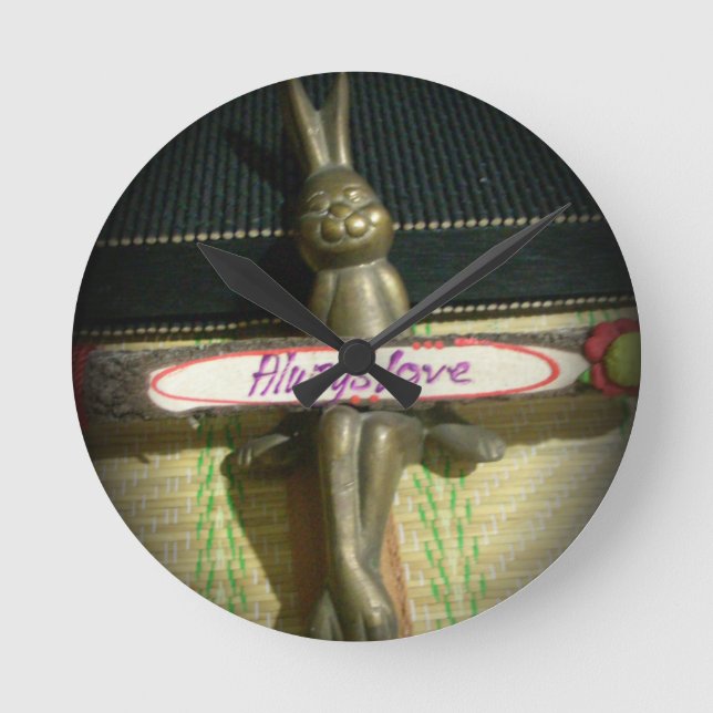 Horloge Ronde Toujours Aimer Inspirational Rabbit Art Design d'i (Recto)