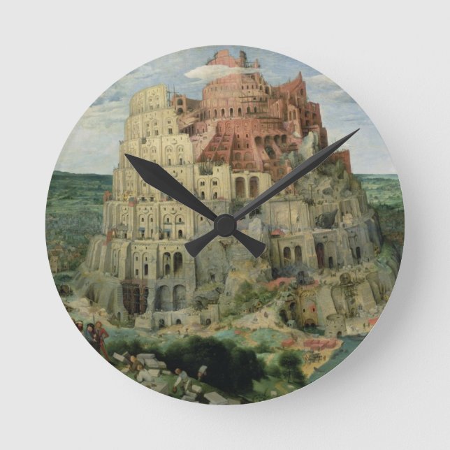 Horloge Ronde Tour de Babel, 1563 (huile sur panneau) (Recto)