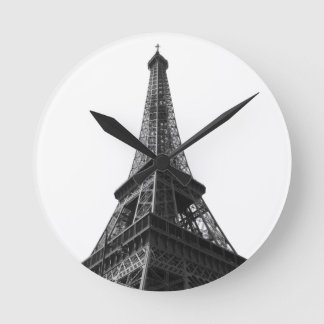 Horloge Ronde Tour Eiffel Noir & Blanc Paris Voyage européen