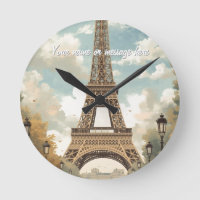 Tour Eiffel Paris Voyage Art Rétro Vintage Nom