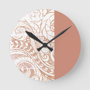 Horloge Ronde Tourbillon botanique en terre cuite moderne