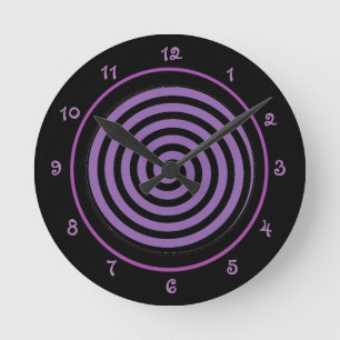Horloge Ronde Tourbillon de spirale violette cool