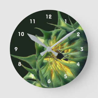 Horloge Ronde Tournesol Dépliant Floral