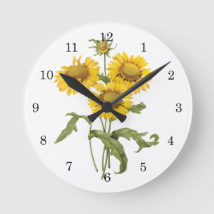 Horloge Ronde Tournesol floral vintage de Redoute