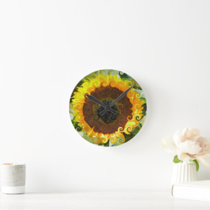 HORLOGE RONDE TOURNESOLS