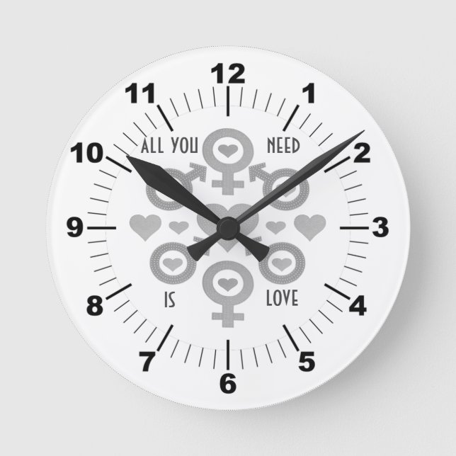 Horloge Ronde Tout ce dont vous avez besoin est amour Acrylique  (Recto)