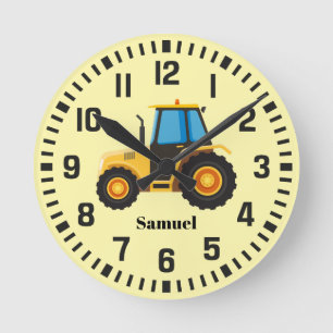 Horloge Ronde Tracteur de nom personnalisé cool