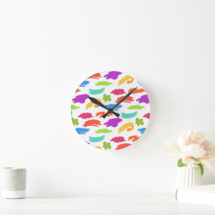 Horloge Ronde Traits de peinture de dessin animé colorés