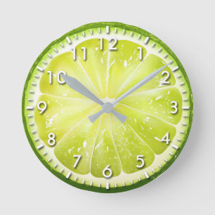 Horloge Ronde Tranche de citron vert frais S01