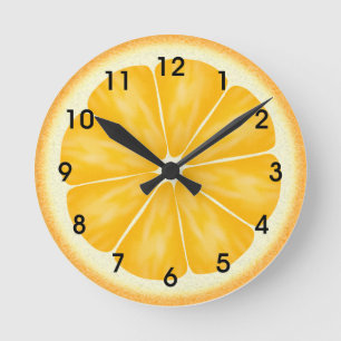 Horloge Ronde Tranche orange d'agrumes