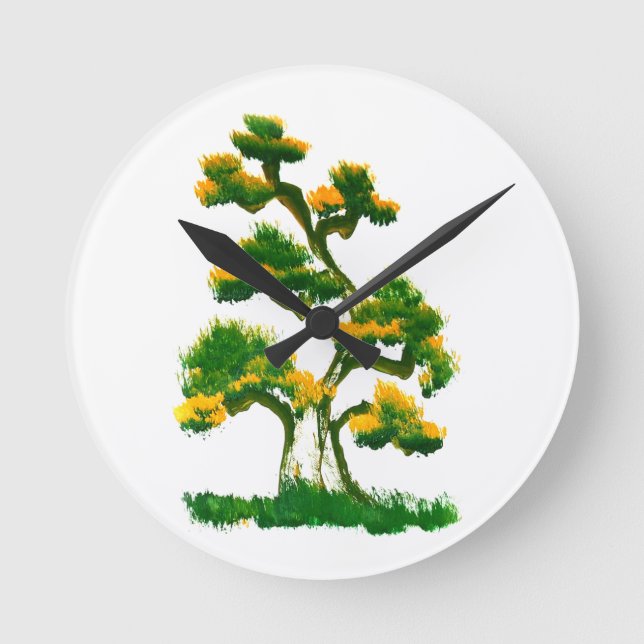 Horloge Ronde Tree Painting by Elephant (Recto)