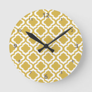 Horloge Ronde Trèfle élégant de Quatrefoil de Marocain de
