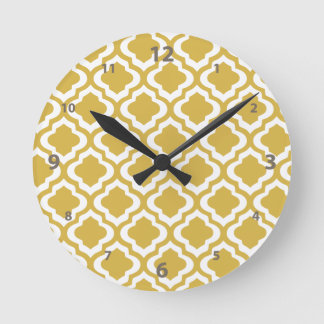 Horloge Ronde Trèfle élégant de Quatrefoil de Marocain de
